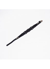 Черный ажурный чокер с золотистой фурнитурой - Crazy Handmade - купить с доставкой в Рязани