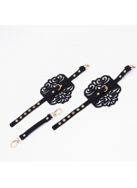 Черный фигурные оковы с золотистой фурнитурой - Crazy Handmade - купить с доставкой в Рязани