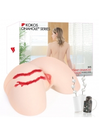 Мастурбатор-полуторс с двойным слоем материала и вибрацией Jenny Onahole Real Hips - KOKOS - в Рязани купить с доставкой