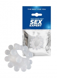 Эластичное эрекционное кольцо с двумя рядами шариков - Sex Expert - в Рязани купить с доставкой