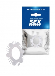 Эластичное эрекционное кольцо с шипиками и шариками - Sex Expert - в Рязани купить с доставкой