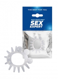 Эластичное эрекционное кольцо с шариками и лучами - Sex Expert - в Рязани купить с доставкой