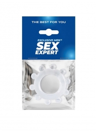 Прозрачное эрекционное кольцо со стимулирующими шариками - Sex Expert - в Рязани купить с доставкой