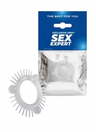 Эластичное эрекционное кольцо с 3 шариками и шипами - Sex Expert - в Рязани купить с доставкой