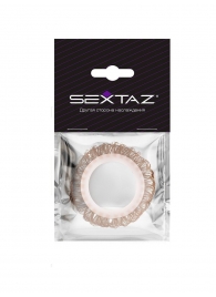 Эрекционное кольцо с бежевыми «ресничками» - Sextaz - в Рязани купить с доставкой