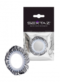 Эластичное эрекционное колечко с черными «ресничками» - Sextaz - в Рязани купить с доставкой