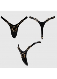 Черный пояс для фиксации насадок Strap-On-Me Leatherette Harness Fabulous - Strap-on-me - купить с доставкой в Рязани