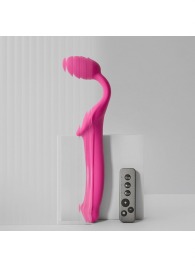 Ярко-розовый безремневой страпон Strap-on-me Vibrating Bendable Strap-On size L - Strap-on-me - купить с доставкой в Рязани