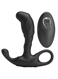 Черный изогнутый массажёр простаты с вибрацией и пультом ДУ - Baile - в Рязани купить с доставкой