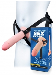Мужской полый страпон на регулируемых ремешках - 22 см. - Sex Expert - купить с доставкой в Рязани