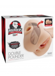 Телесный мастурбатор с вибрацией Double Pounder Vibrating Squeeze Stroker - Pipedream - в Рязани купить с доставкой
