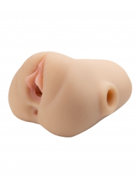 Телесный мастурбатор с вибрацией Double Pounder Vibrating Squeeze Stroker - Pipedream - в Рязани купить с доставкой