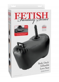 Черное надувное кресло с платформой для фиксации дилдо Body Dock Inflatable Love Seat - Pipedream - купить с доставкой в Рязани