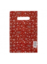 Красный подарочный новогодний пакет с вырубной ручкой (20х30 см) - Сима-Ленд - купить с доставкой в Рязани