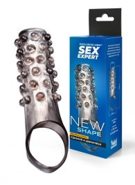 Дымчатая насадка на пенис с выпуклостями - 11 см. - Sex Expert - в Рязани купить с доставкой