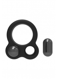 Черное эрекционное кольцо с утяжелителями Cockring Dual Weight - Dream Toys - в Рязани купить с доставкой