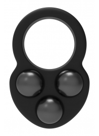 Черное эрекционное кольцо с утяжелителями - Dream Toys - в Рязани купить с доставкой