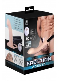 Телесный полый страпон с вибрацией Erection Agents - 24,1 см. - NMC - купить с доставкой в Рязани