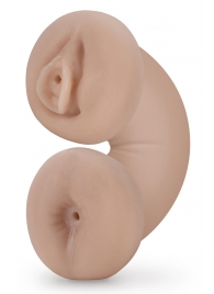 Телесный люминесцентный двусторонний мастурбатор Tasha - Blush Novelties - в Рязани купить с доставкой