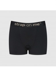 Черные трусики-боксеры для фиксации насадок Strap-on-me Harness Lingerie Allure - size S - Strap-on-me - купить с доставкой в Рязани