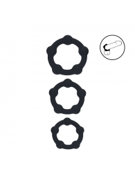 Набор из 3 эрекционных колец Beaded Silicone Cockring Set - Shots Media BV - в Рязани купить с доставкой