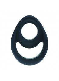 Черное эрекционное кольцо Double Ergo Silicone Cockring - Shots Media BV - в Рязани купить с доставкой