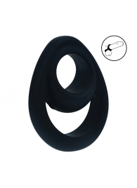 Черное эрекционное кольцо Double Ergo Silicone Cockring - Shots Media BV - в Рязани купить с доставкой