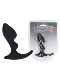Черная анальная пробка для массажа простаты Double Ripple Silicone Prostate Massager - Shots Media BV - в Рязани купить с доставкой