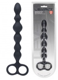 Черная анальная цепочка Beaded Silicone Anal Probe with Double Loop - 24 см. - Shots Media BV