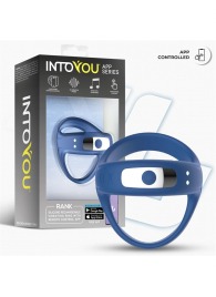 Синее интерактивное эрекционное виброкольцо Rank - Intoyou - в Рязани купить с доставкой