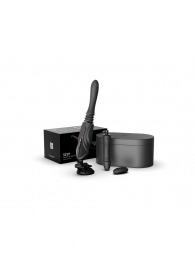 Черная секс-машина с функцией нагрева, насадками и присоской Sesh - Zalo - купить с доставкой в Рязани