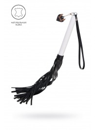 Плеть с белой рукоятью и чёрными хлыстами - 50 см. - Pecado - купить с доставкой в Рязани