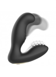Черный вибромассажер простаты с ротацией и пультом ДУ - Ibiza - в Рязани купить с доставкой