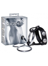 Подхват для мошонки с 3 съемными эрекционными кольцами Leder-Riemen - Orion - в Рязани купить с доставкой