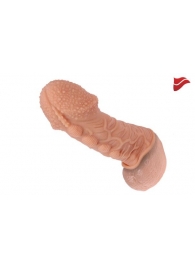 Насадка на фаллос с пузыриками, венками и ребристостью - 14,7 см. - KOKOS - в Рязани купить с доставкой