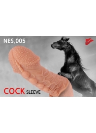 Насадка на фаллос с пузыриками, венками и ребристостью - 14,7 см. - KOKOS - в Рязани купить с доставкой