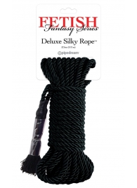 Черная веревка для фиксации Deluxe Silky Rope - 9,75 м. - Pipedream - купить с доставкой в Рязани