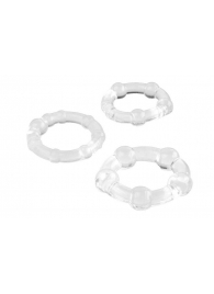 Набор из 3 прозрачных эрекционных колец с разным рельефом - A-toys - в Рязани купить с доставкой