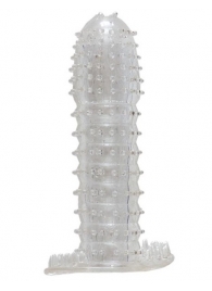Гелевая прозрачная насадка c шипами - 12 см. - Toyfa Basic - в Рязани купить с доставкой