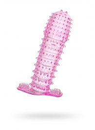 Гелевая розовая насадка с шипами - 12 см. - Toyfa Basic - в Рязани купить с доставкой
