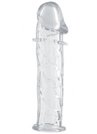 Гладкая прозрачная насадка с усиками под головкой - 12,5 см. - Toyfa Basic - в Рязани купить с доставкой