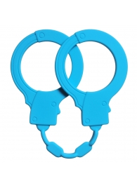 Голубые силиконовые наручники Stretchy Cuffs Turquoise - Lola Games - купить с доставкой в Рязани