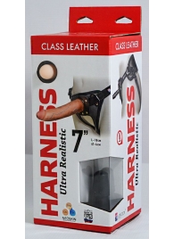 Насадка-фаллоимитатор на кожаных трусиках Harness Ultra Realistic 7  - 18 см. - LOVETOY (А-Полимер) - купить с доставкой в Рязани