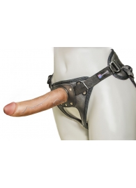 Насадка-фаллоимитатор на кожаных трусиках Harness Ultra Realistic 7  - 18 см. - LOVETOY (А-Полимер) - купить с доставкой в Рязани