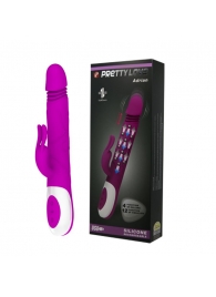 Перезаряжаемый вибратор Adrien с rolling-функцией и клиторальным отростком - 26,7 см. - Baile