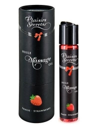 Массажное масло с ароматом клубники Huile de Massage Gourmande Fraise des Bois - 59 мл. - Plaisir Secret - купить с доставкой в Рязани