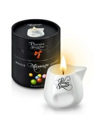 Массажная свеча с ароматом бубль-гума Bougie de Massage Gourmande Bubble Gum - 80 мл. - Plaisir Secret - купить с доставкой в Рязани