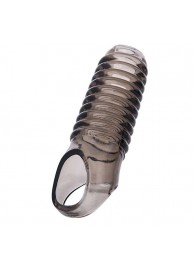 Дымчатая насадка с рёбрышками и подхватом мошонки ToyFa XLover - 12,5 см. - ToyFa - в Рязани купить с доставкой