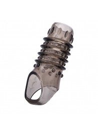 Открытая дымчатая насадка с точками и рёбрами ToyFa XLover - 11,5 см. - ToyFa - в Рязани купить с доставкой