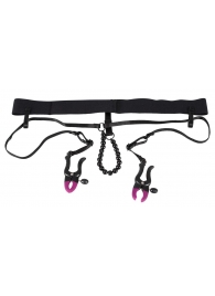 Трусики с зажимами для половых губ и бусинками для массажа промежности - Orion - купить с доставкой в Рязани